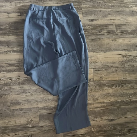Express blue, satin-like trouser pants, wide leg long size 10L (like new) - Picture 5 of 6